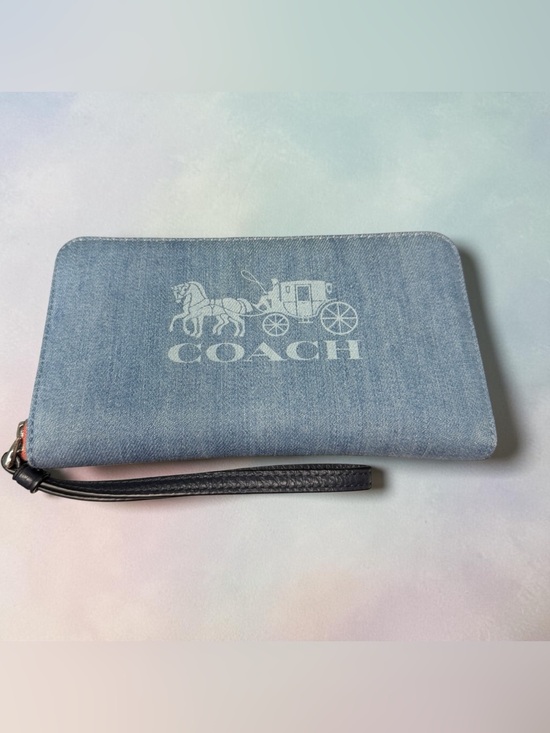 Coach Handbags - Coach Jes Denim Large Phone Wallet Wristlet (A520)